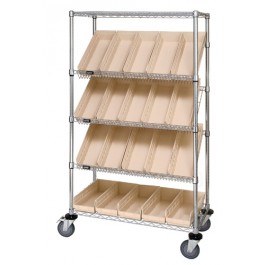 WRCSL5-63-1836-104 Open Slanted Shelf Suture Cart - Complete Package