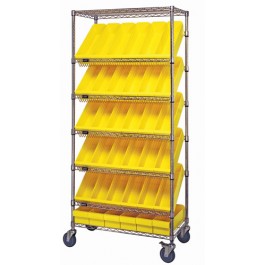 MWRS-7-606 Mobile Slanted Shelf Cart