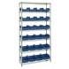 W7-12-24 Heavy-duty wire shelving with QuickPick bins - complete package