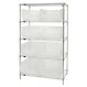 Download WR5-955CL Wire Shelving Unit with Clear-View Bins - Complete Package - 2