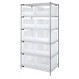 Download WR6-954CL Wire Shelving Unit with Clear-View Bins - Complete Package - 2