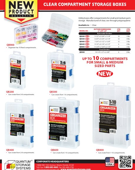 CLEAR COMPARTMENT STORAGE BOXES