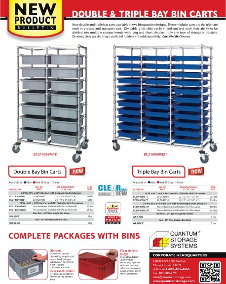 DOUBLE & TRIPLE BAY BIN CARTS