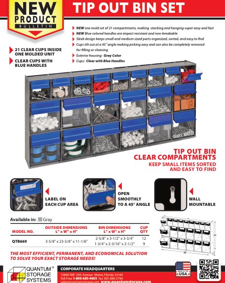 TIP OUT BIN SET