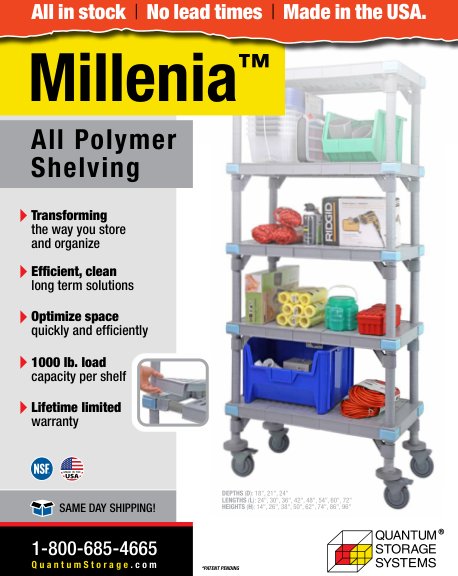 MILLENIA ALL POLYMER SHELVING