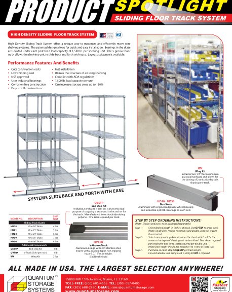 SLIDING FLOOR TRACK SYSTEM