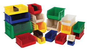Some of our heavy-duty plastic storage bins